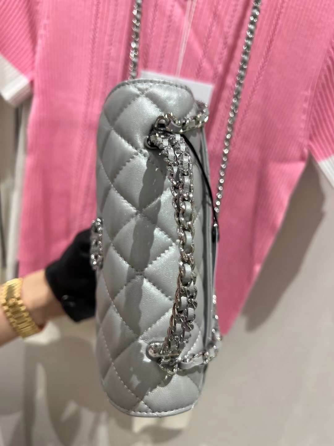 cha ap3238 silver leahter handbag crossbody bag newest design
