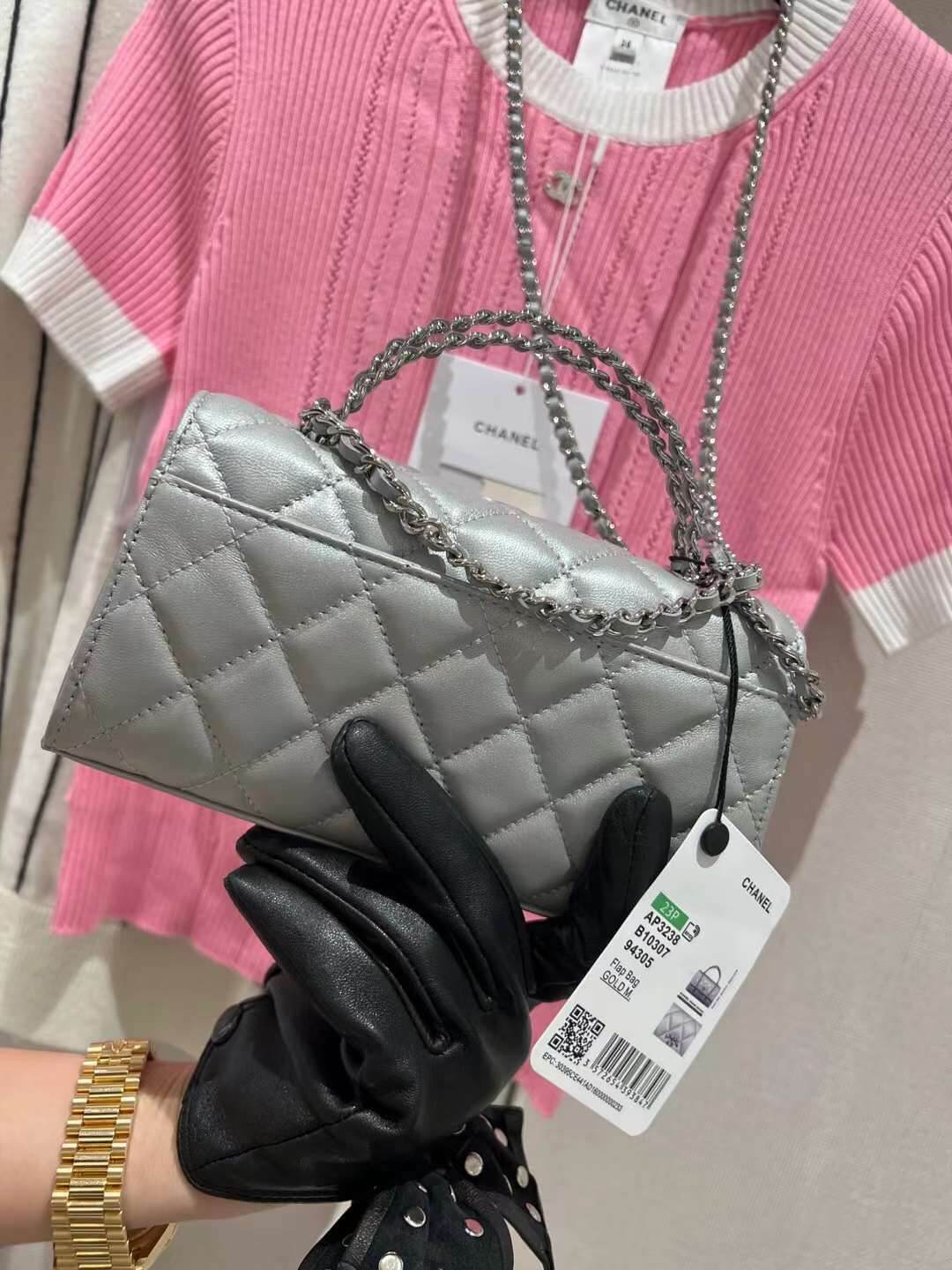 cha ap3238 silver leahter handbag crossbody bag newest design