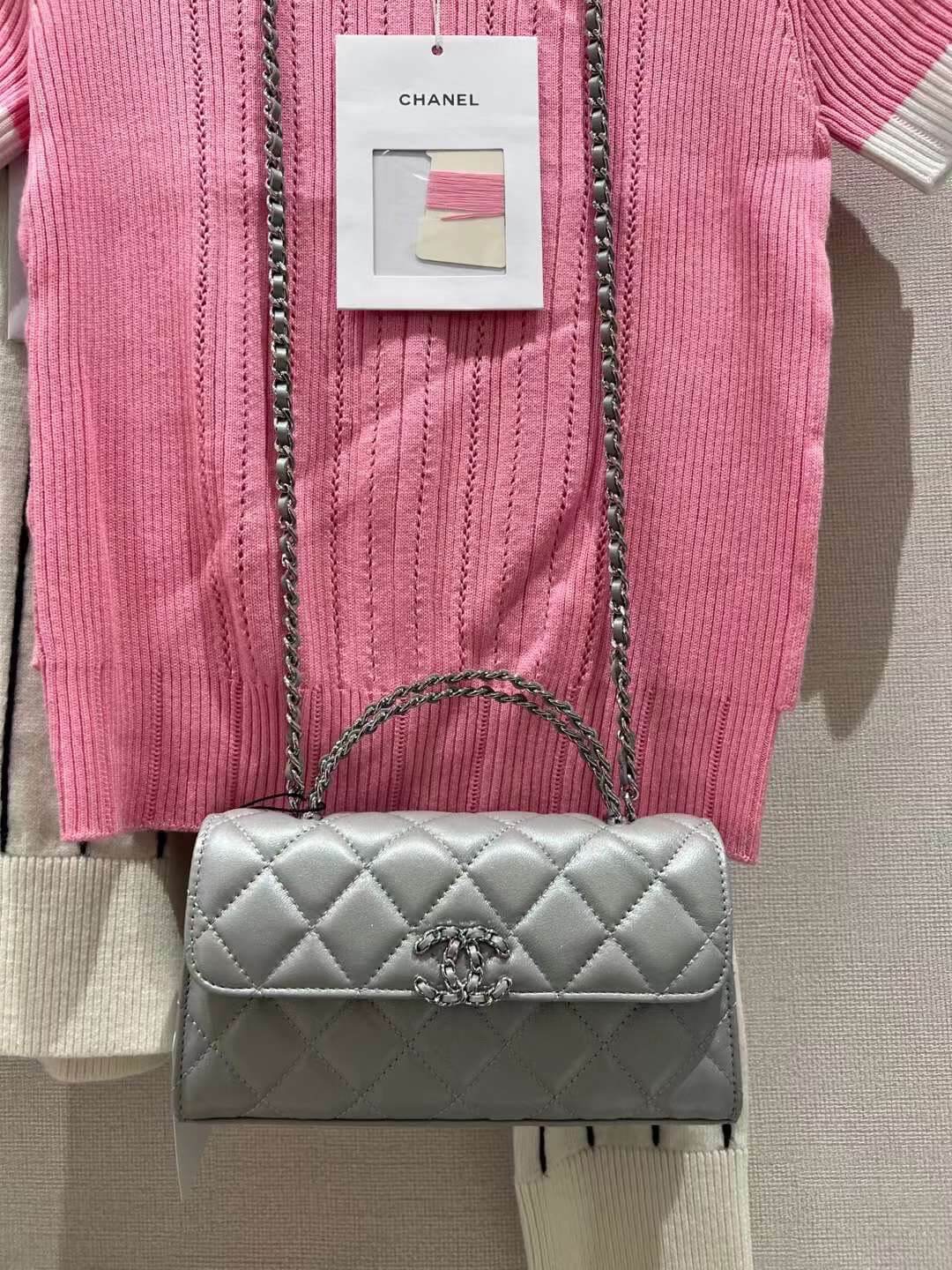 cha ap3238 silver leahter handbag crossbody bag newest design