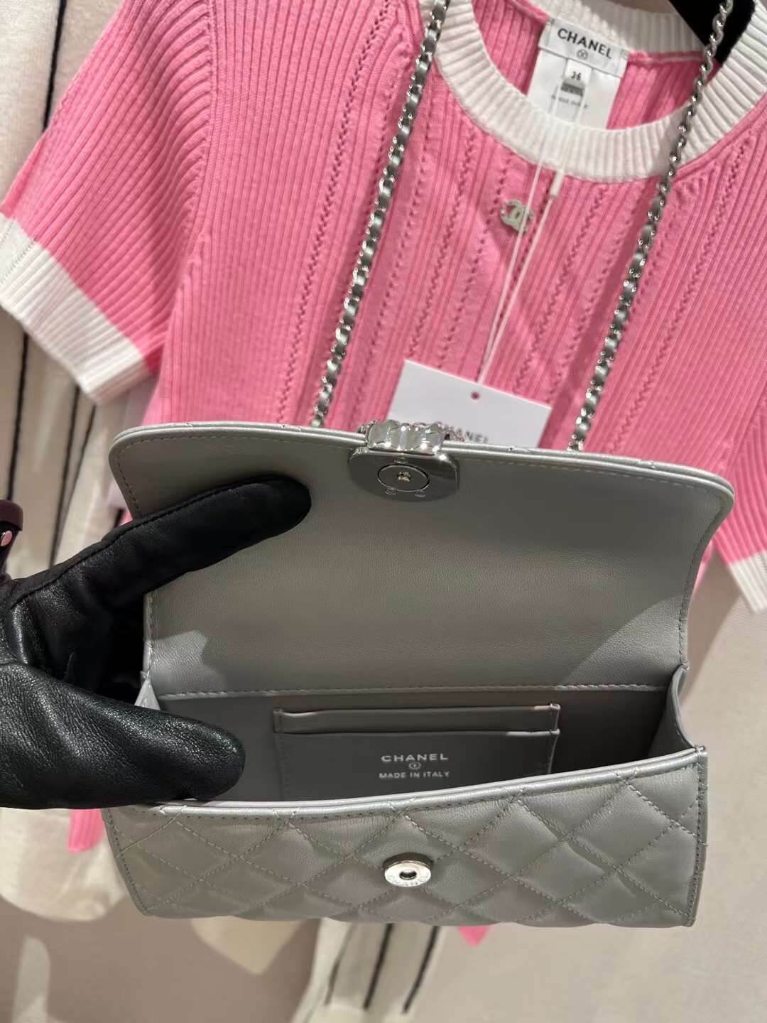cha ap3238 silver leahter handbag crossbody bag newest design