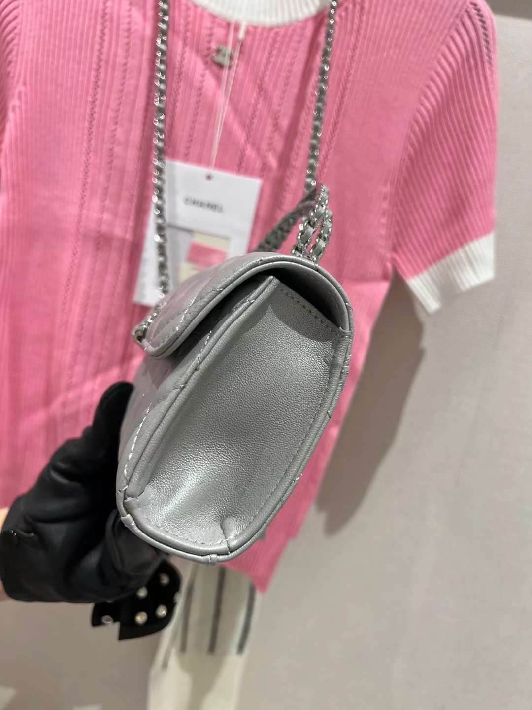 cha ap3238 silver leahter handbag crossbody bag newest design
