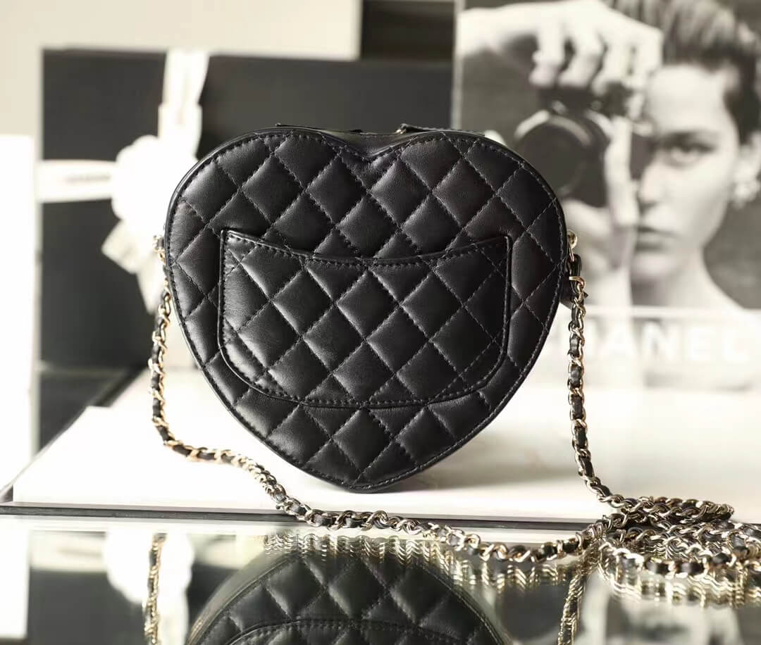 as3191 cha heart bag 22s black crossbody bag
