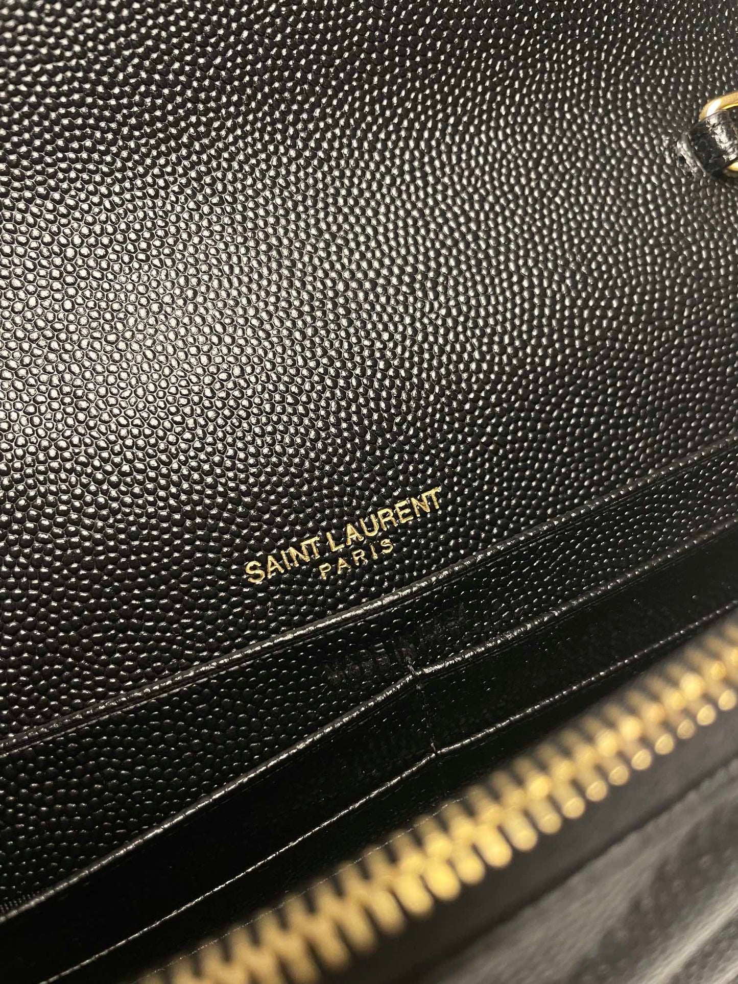 ysl black gold hardware envelope small bag in mix matelasse grain de poudre embossed leather