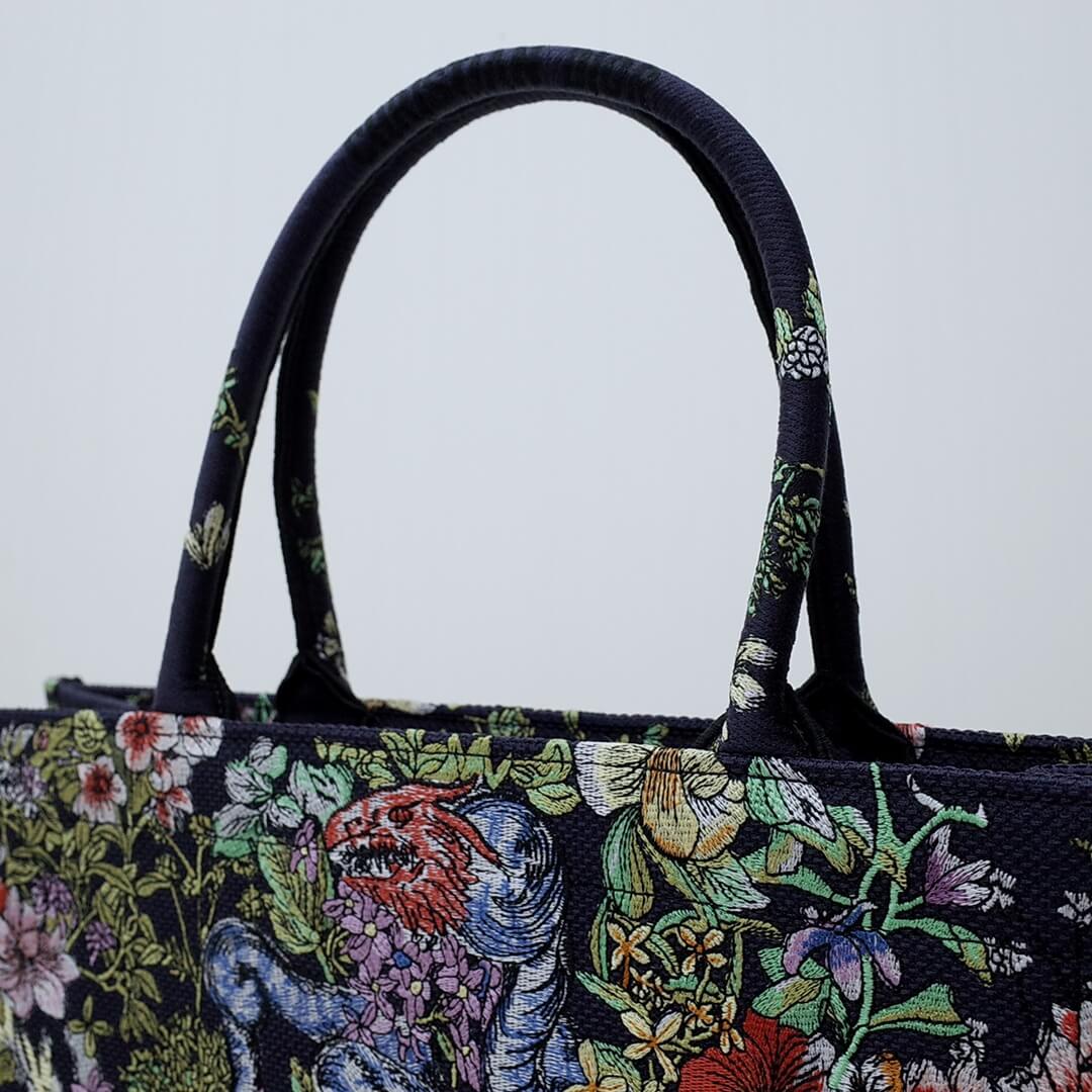 1286 book tote big size 41 5cm 36 5cm embroidery logo handbag black blue