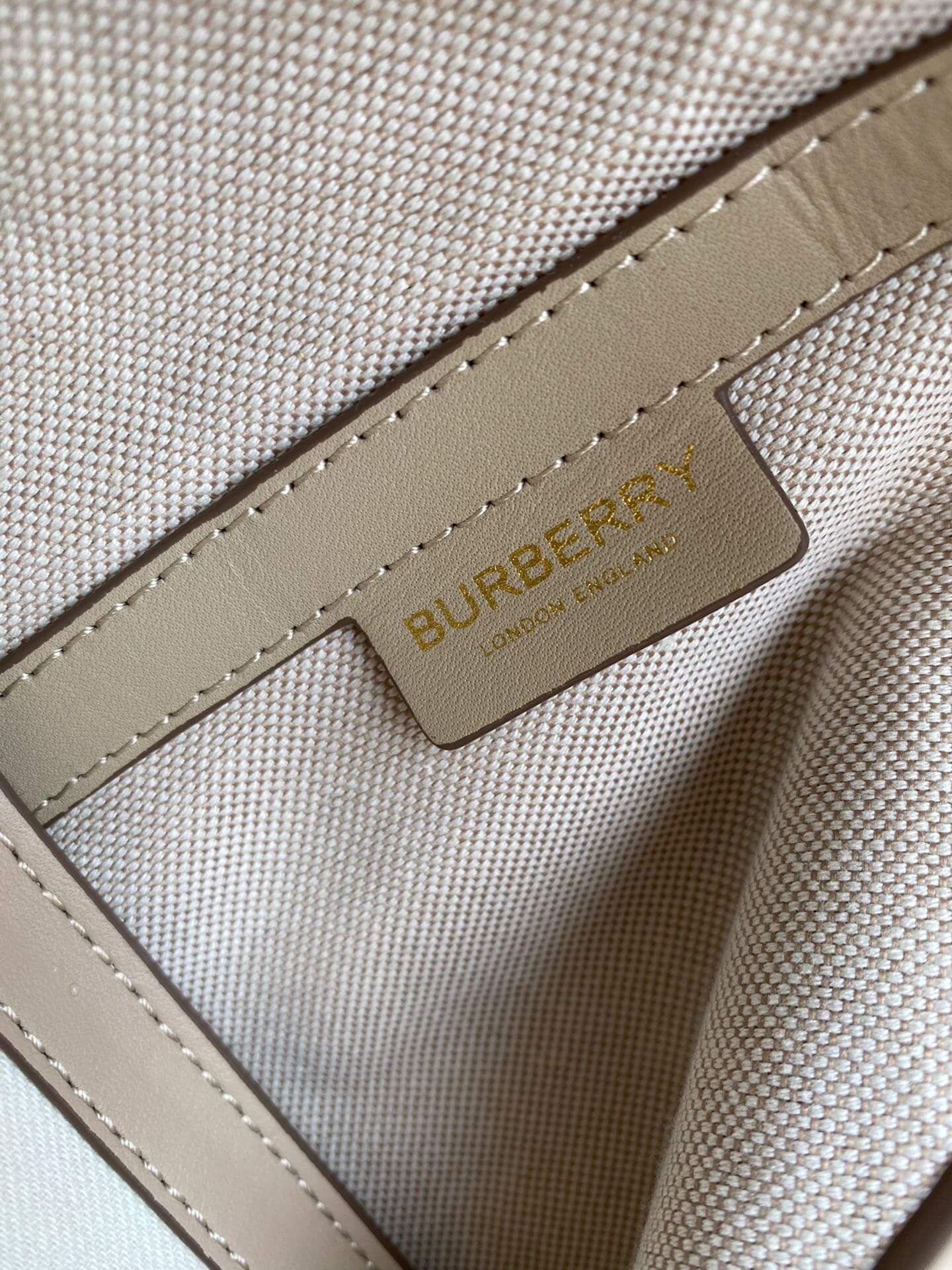 burberry tote canvas handbag off white 650678
