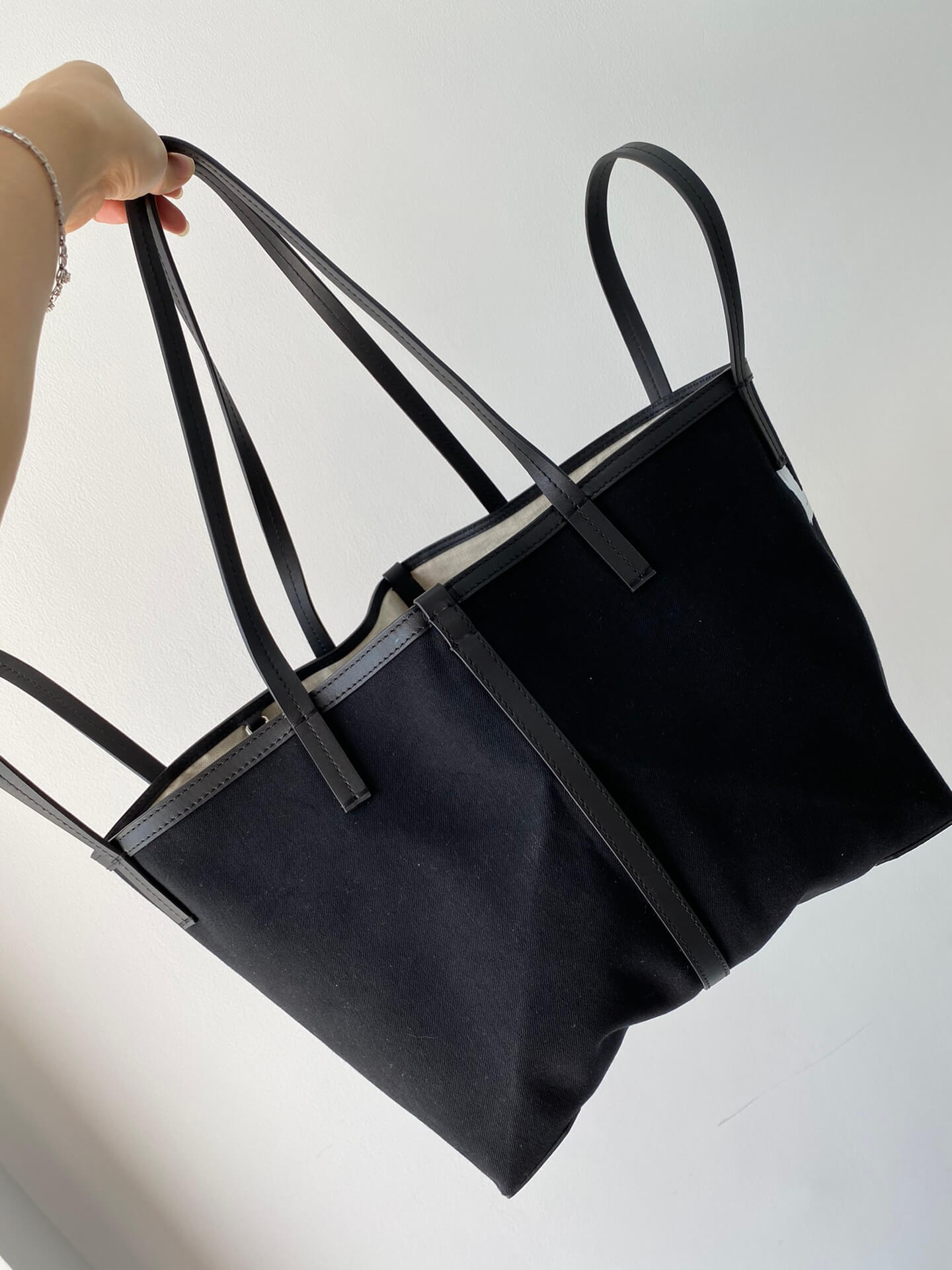 burberry tote canvas handbag black 650678