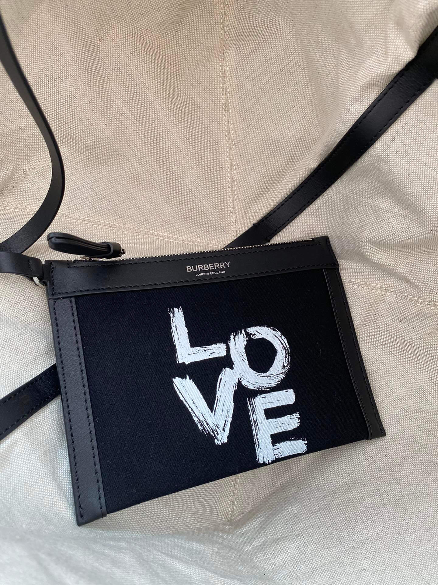 burberry tote canvas handbag black 650678