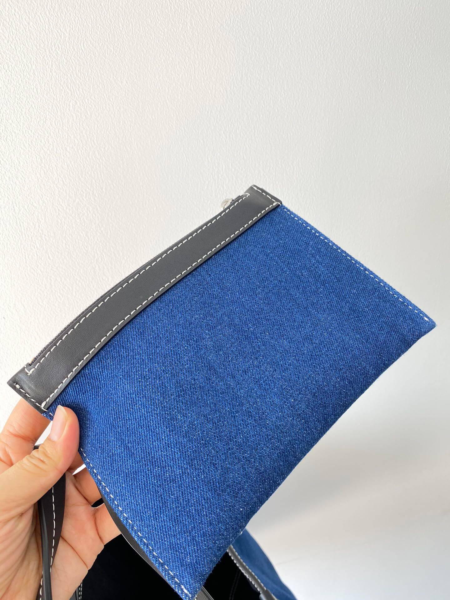 burberry tote canvas handbag blue 650678