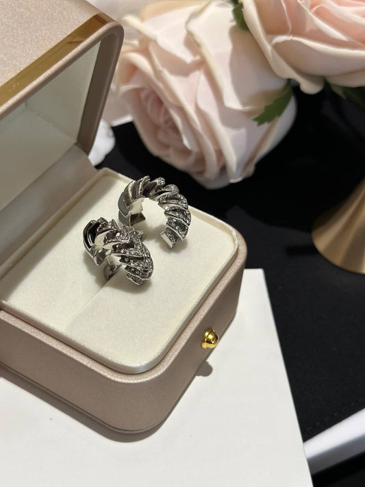 bv advanced fashion curved diamond european and american earrings