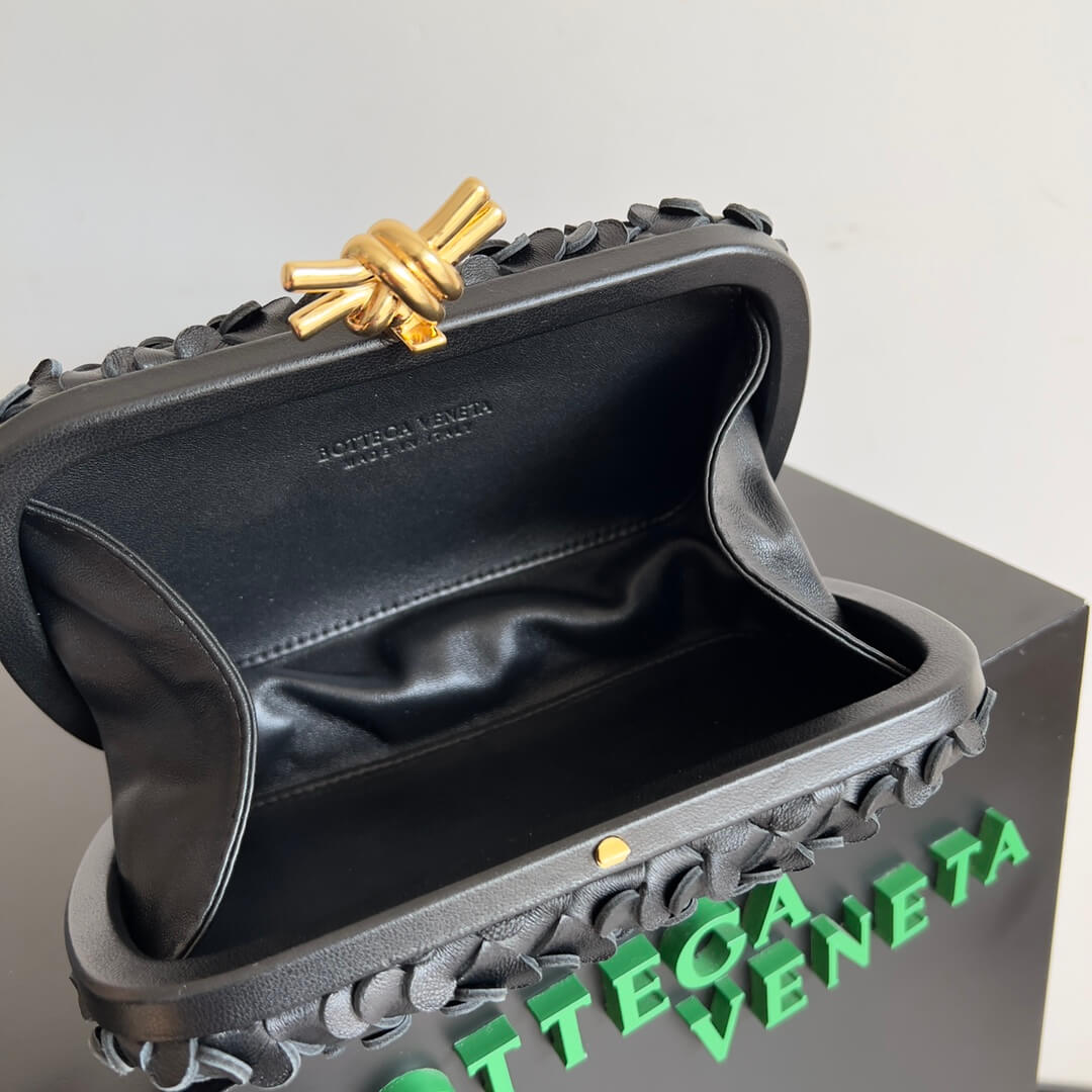bv knot clutch bag 717622 black
