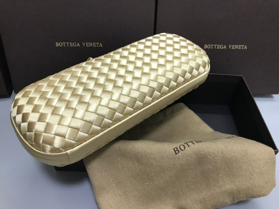 bv stretch box knot clutch bag 754783 yellow gold