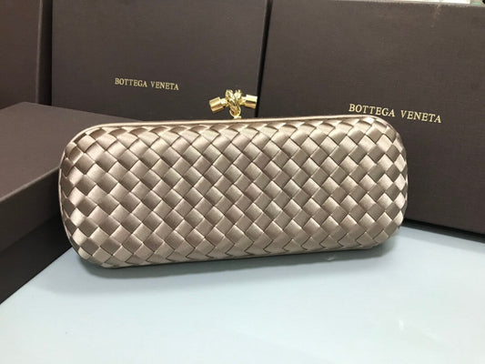 bv stretch box knot clutch bag 754783 copper gold