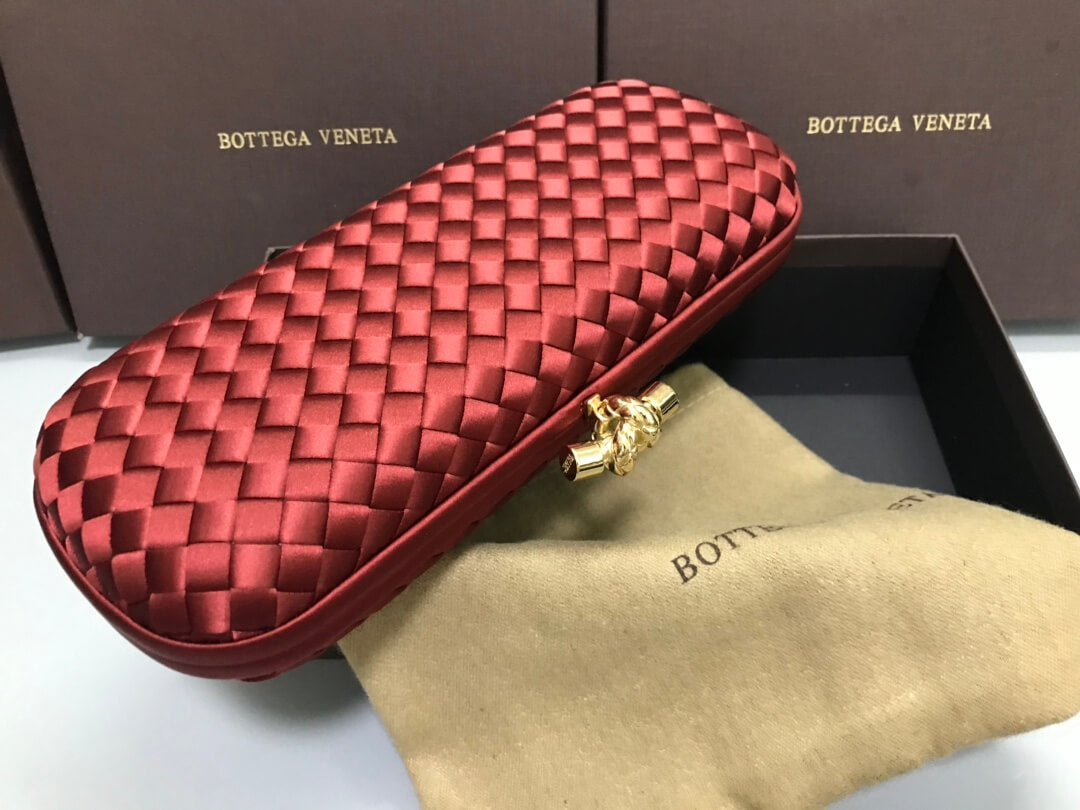 bv stretch box knot clutch bag 754783 red