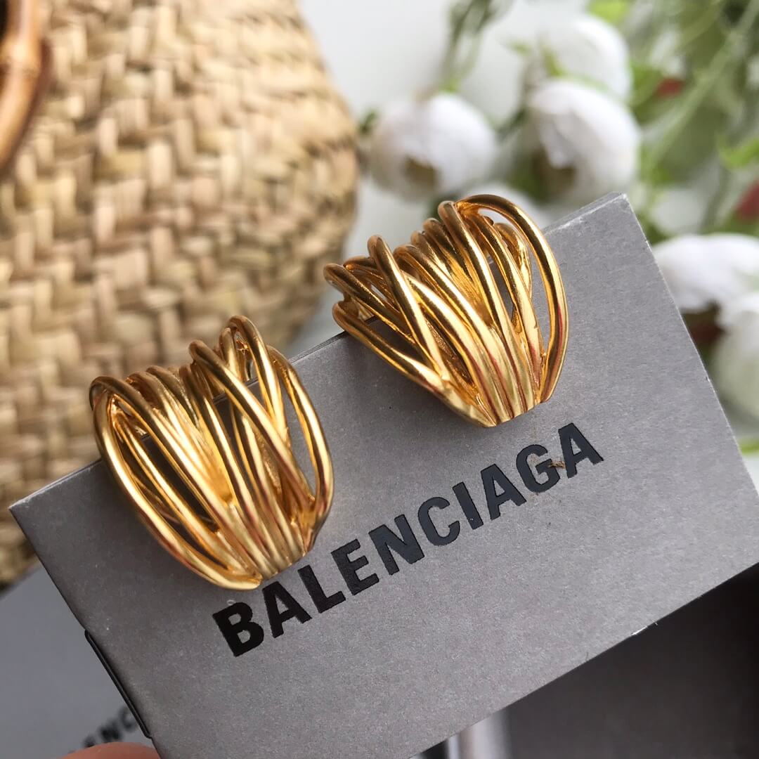 balenciaga new fashion premium 18k gold earstuds eh13168a45