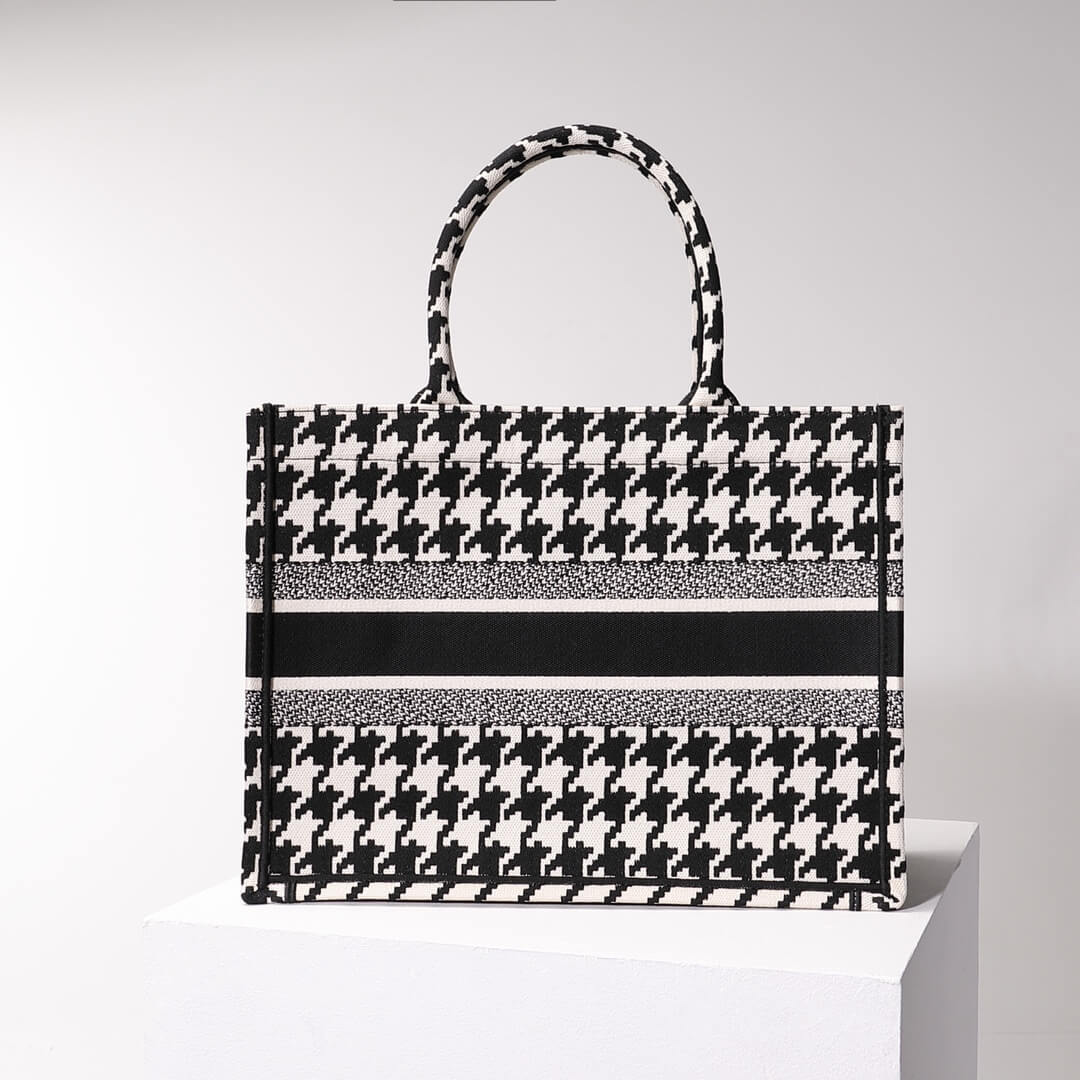 book tote black big size 41cm 1286 embroidery logo black and white