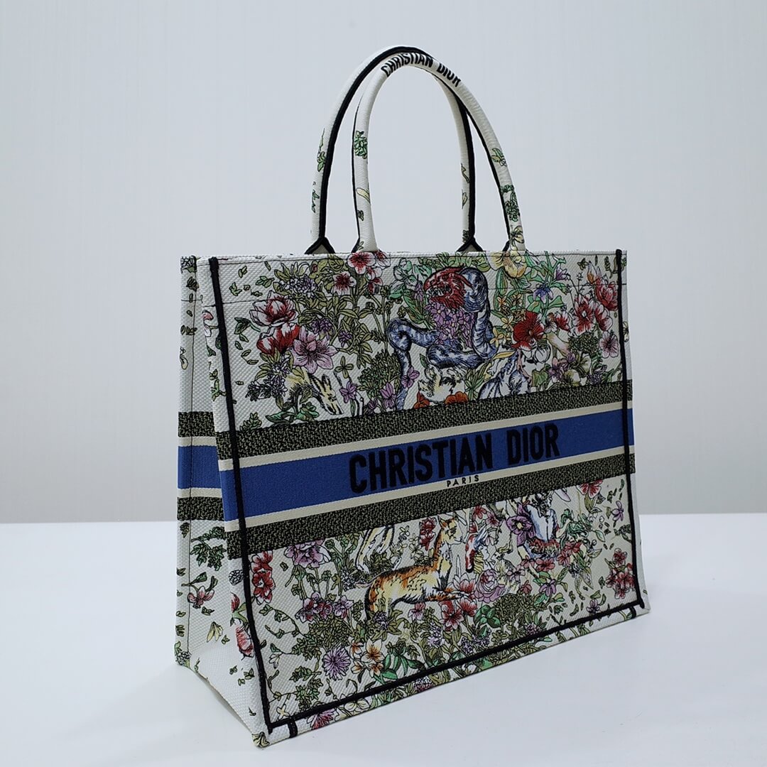 dior book tote green small size 41cm 1286 embroidery logo