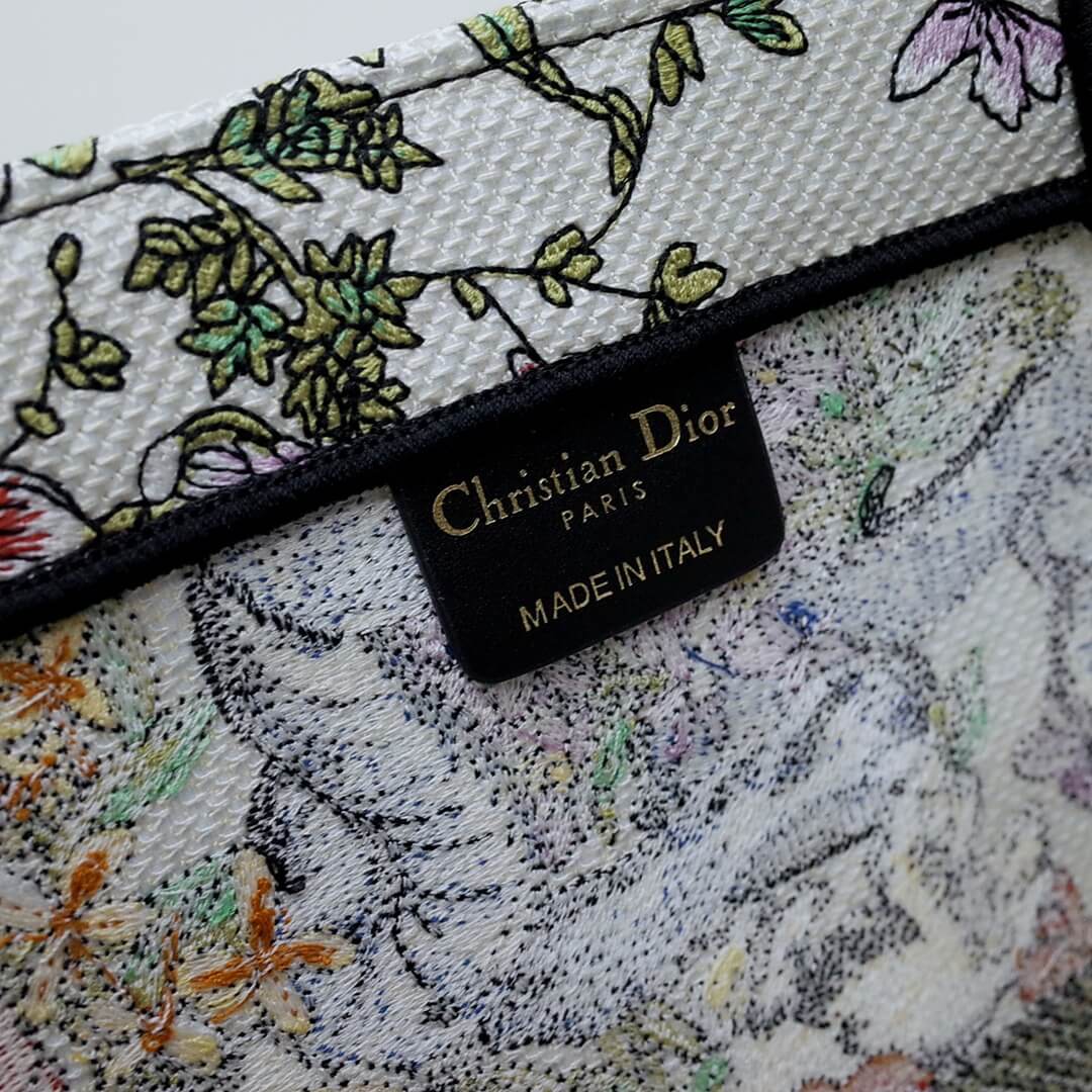 dior book tote green small size 41cm 1286 embroidery logo