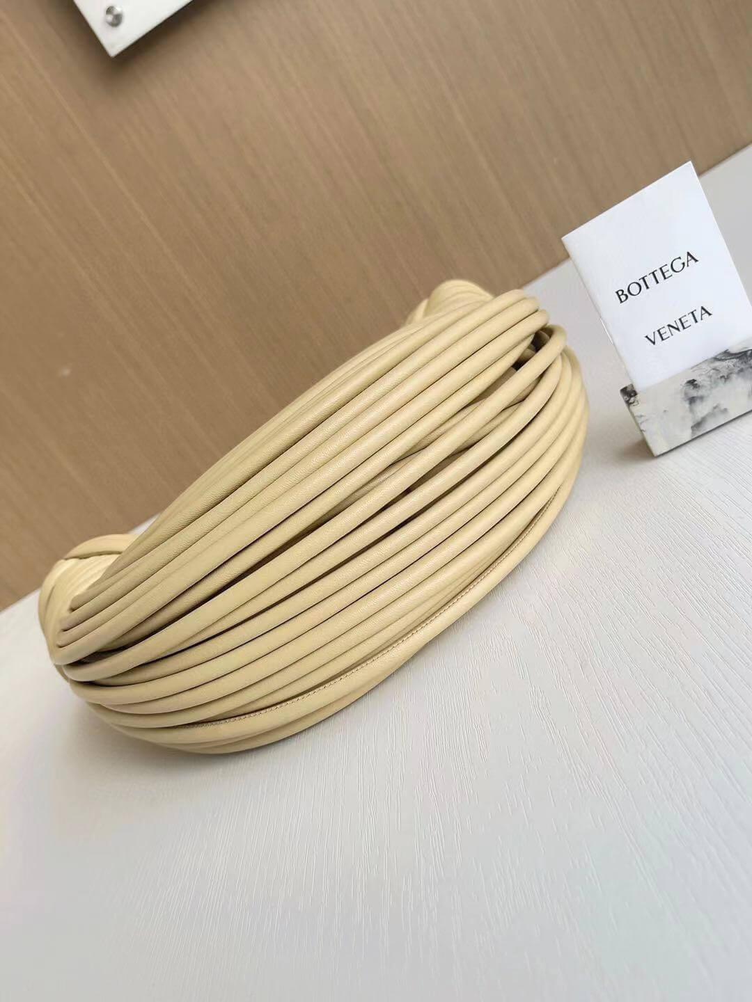 bottega veneta double knot noodle bento bag tubular leather apricot 680934