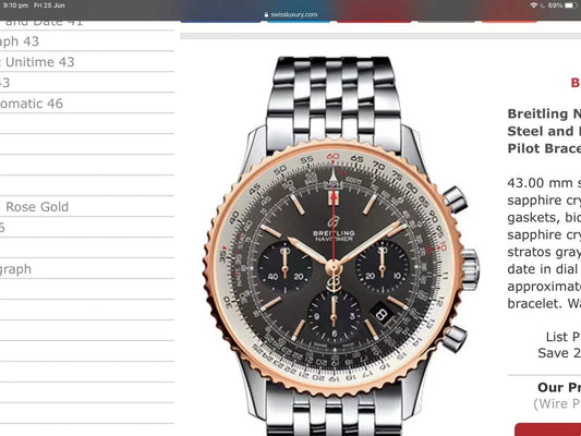 breitling watch silver black authomatic
