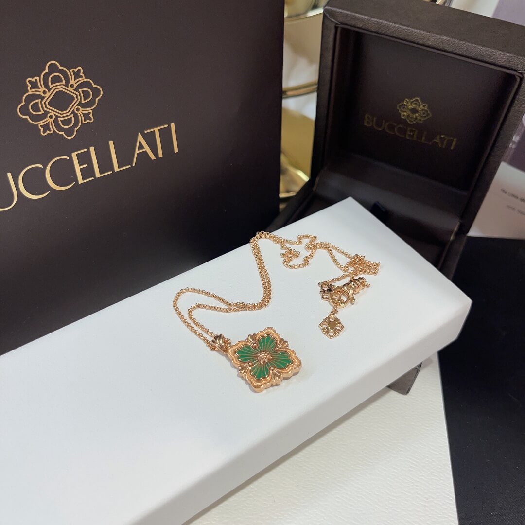 buchelati french four leaf grass vintage fashion versatile premium necklace xlc5
