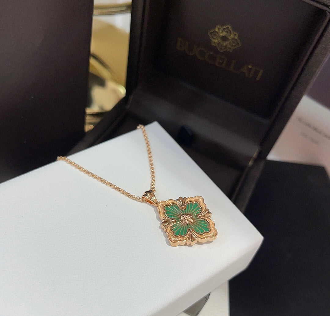 buchelati french four leaf grass vintage fashion versatile premium necklace xlc5