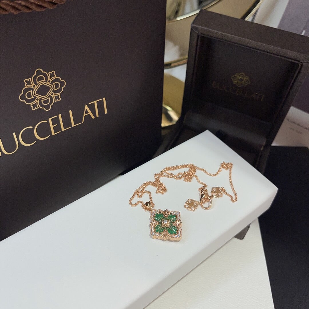 buchelati french four leaf grass vintage fashion versatile premium necklace xlc5