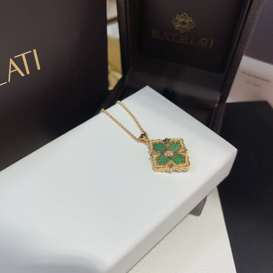 buchelati french four leaf grass vintage fashion versatile premium necklace xlc5