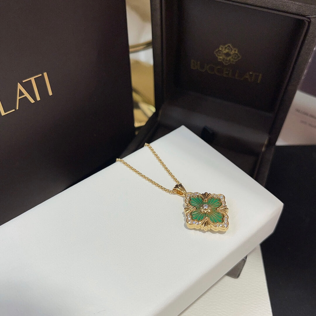 buchelati french four leaf grass vintage fashion versatile premium necklace xlc5