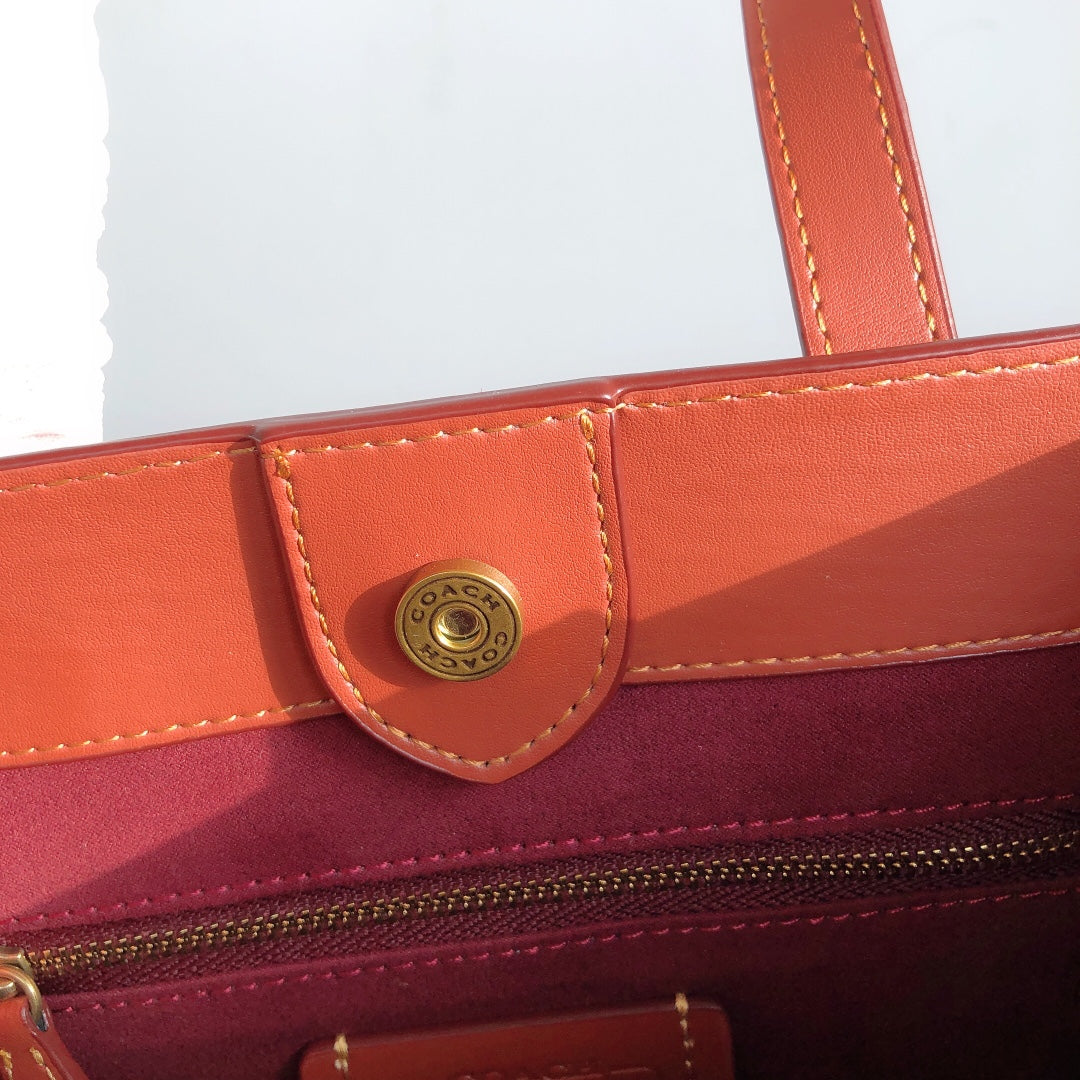 coach tote bag brown pvc small size c3866