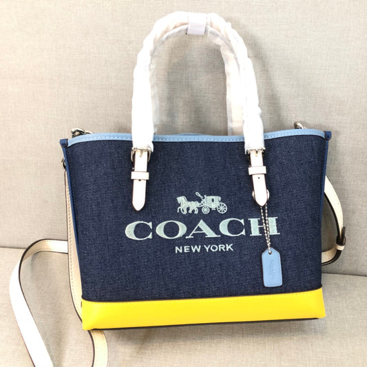 coach tote bag canvas blue