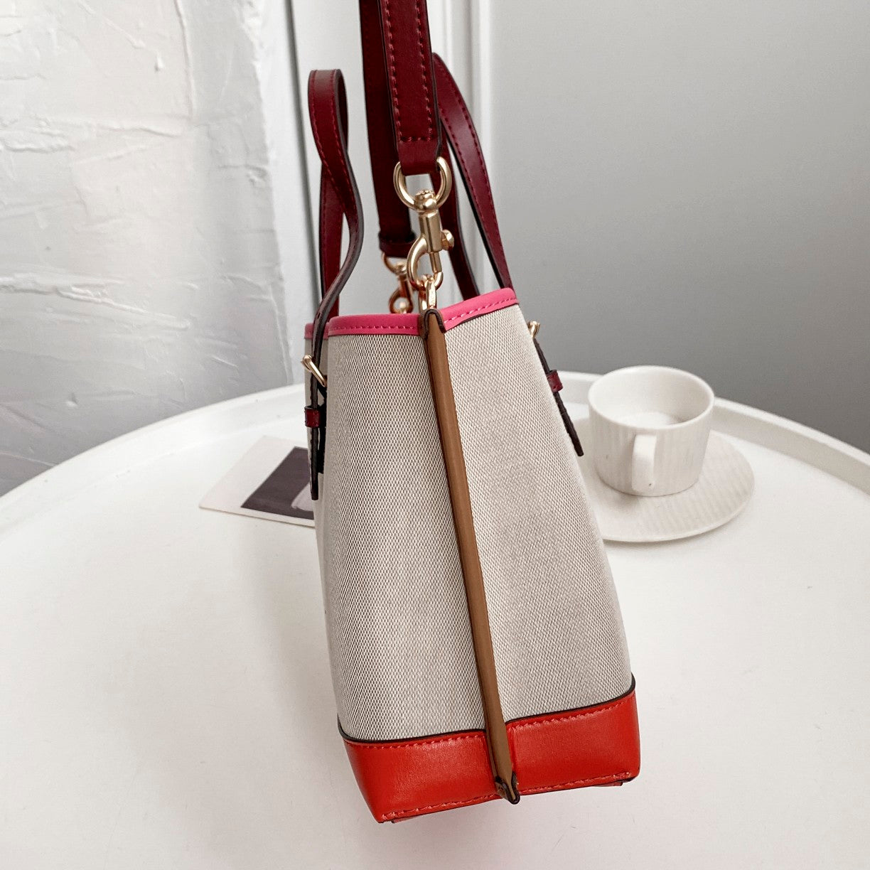 coach tote bag canvas pink