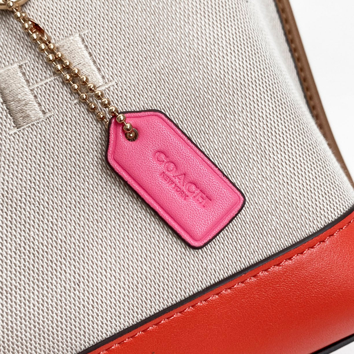 coach tote bag canvas pink