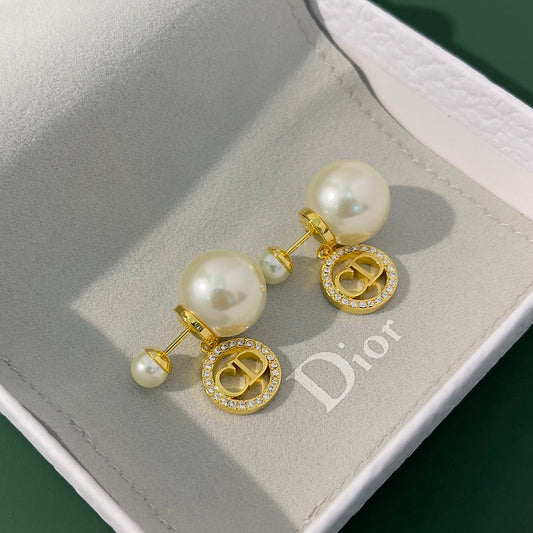 cd earring tribales pearl white