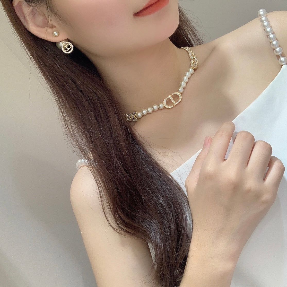 cd earring tribales pearl white