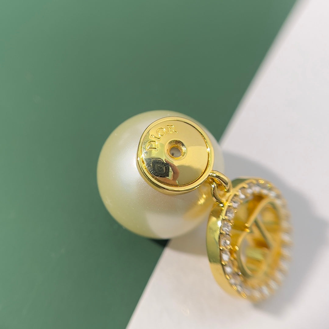 cd earring tribales pearl white