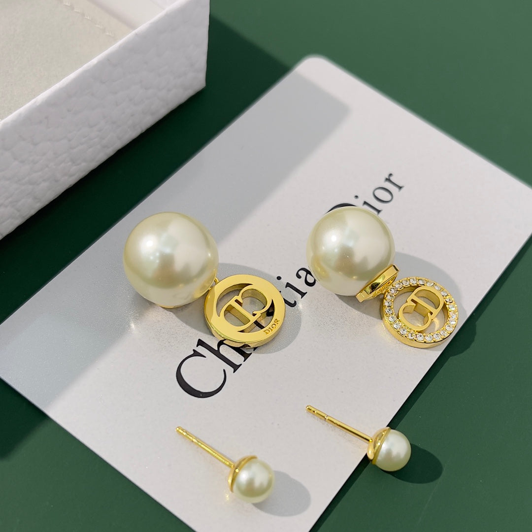 cd earring tribales pearl white