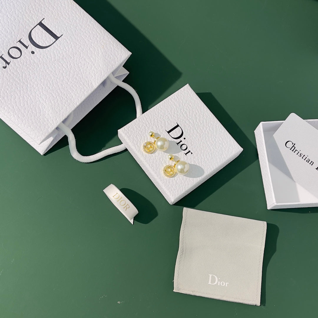 cd earring tribales pearl white