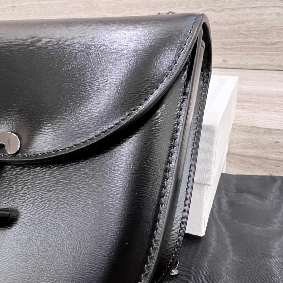 celine teen besace triomphe saddle crossbody bag black 110973