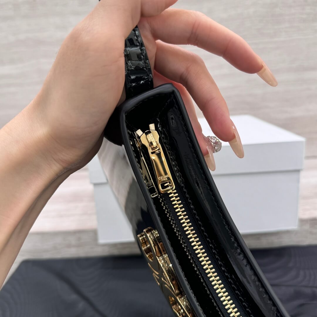 ce tillly medium handbag underarm bag 115703bf shiny black