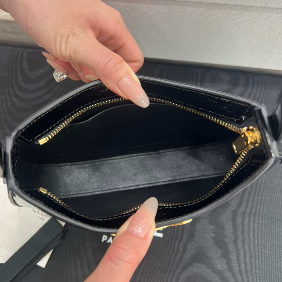 ce tillly medium handbag underarm bag 115703bf shiny black