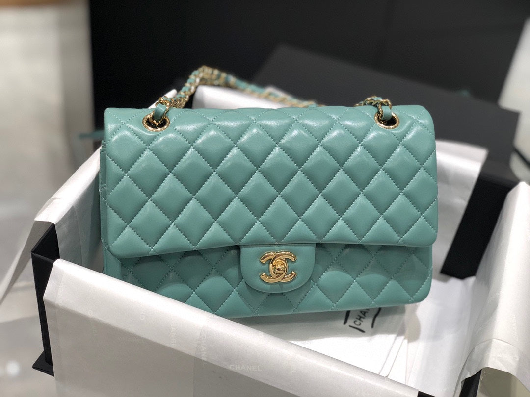 cf classic design mudium size 25 5cm original imported lamb skin full steel hardware