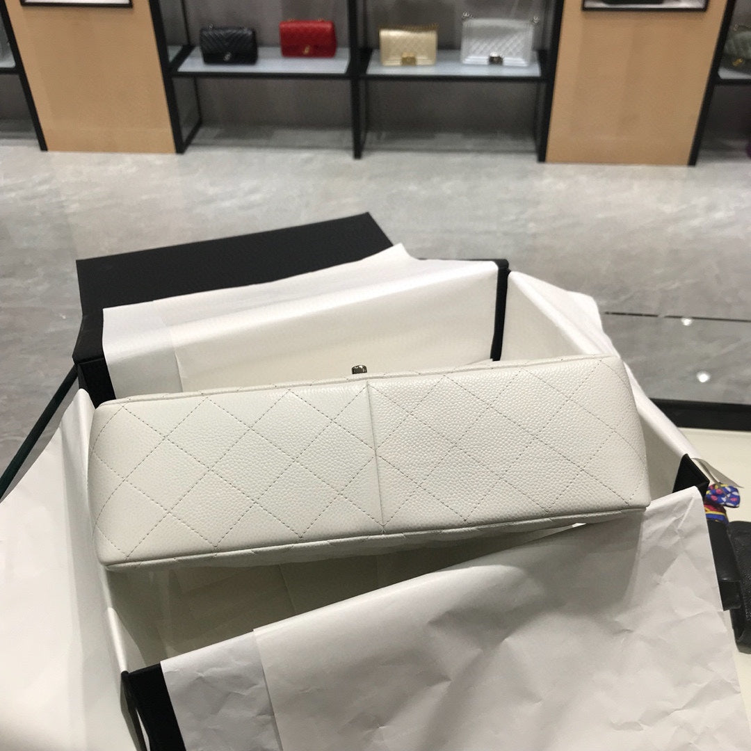cha shoulder bag caviar leather silver hardware