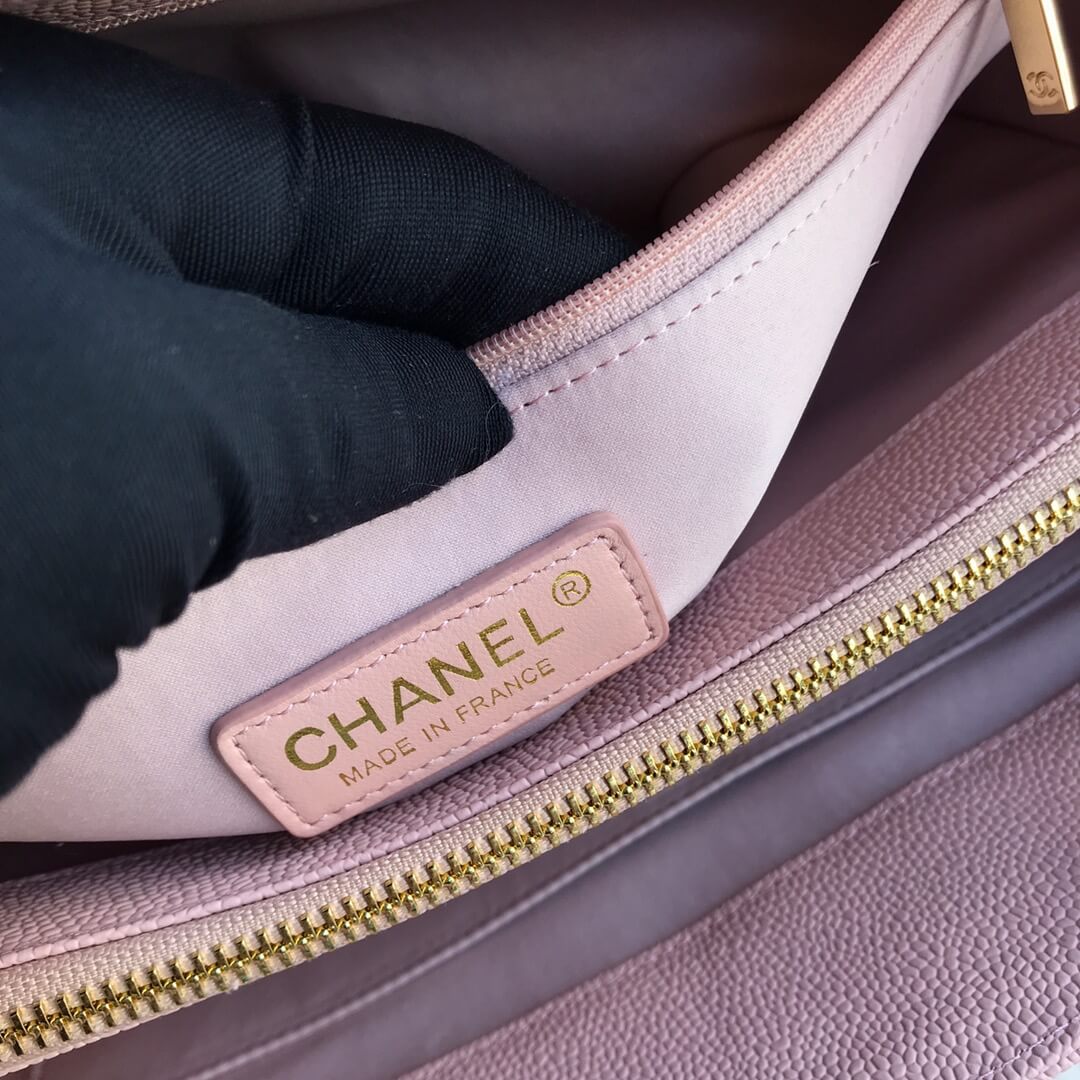 cha tote bag pink caviar gold hardwre 50995