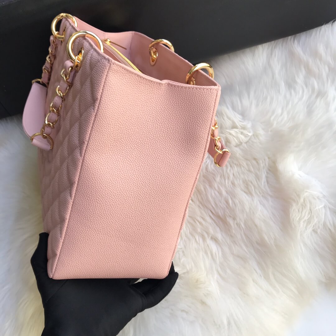 cha tote bag pink caviar gold hardwre 50995