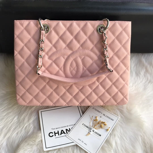 TOTE BAG PINK  CAVIAR SILVER
