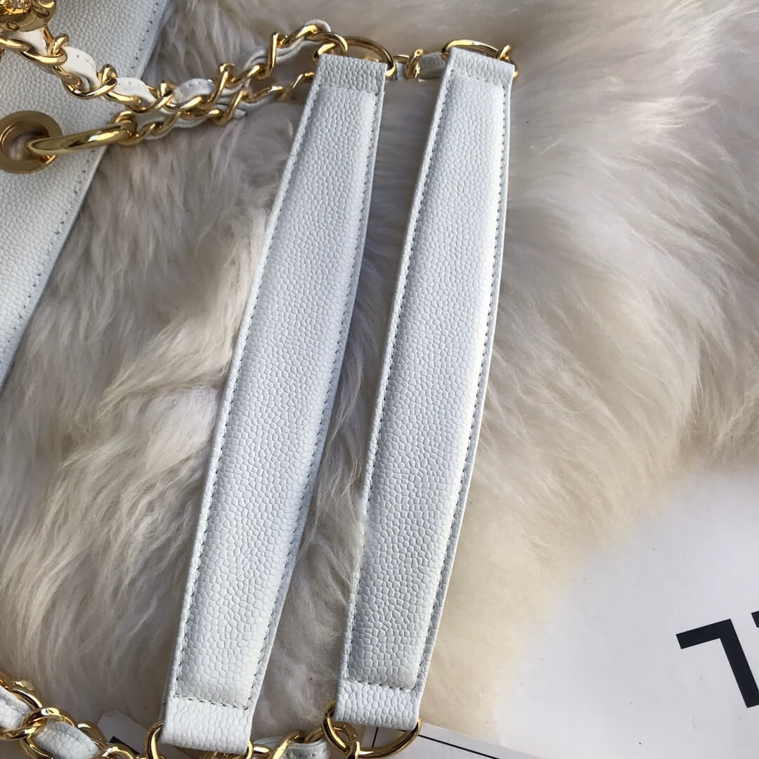 cha tote bag white caviar gold hardwre 50995