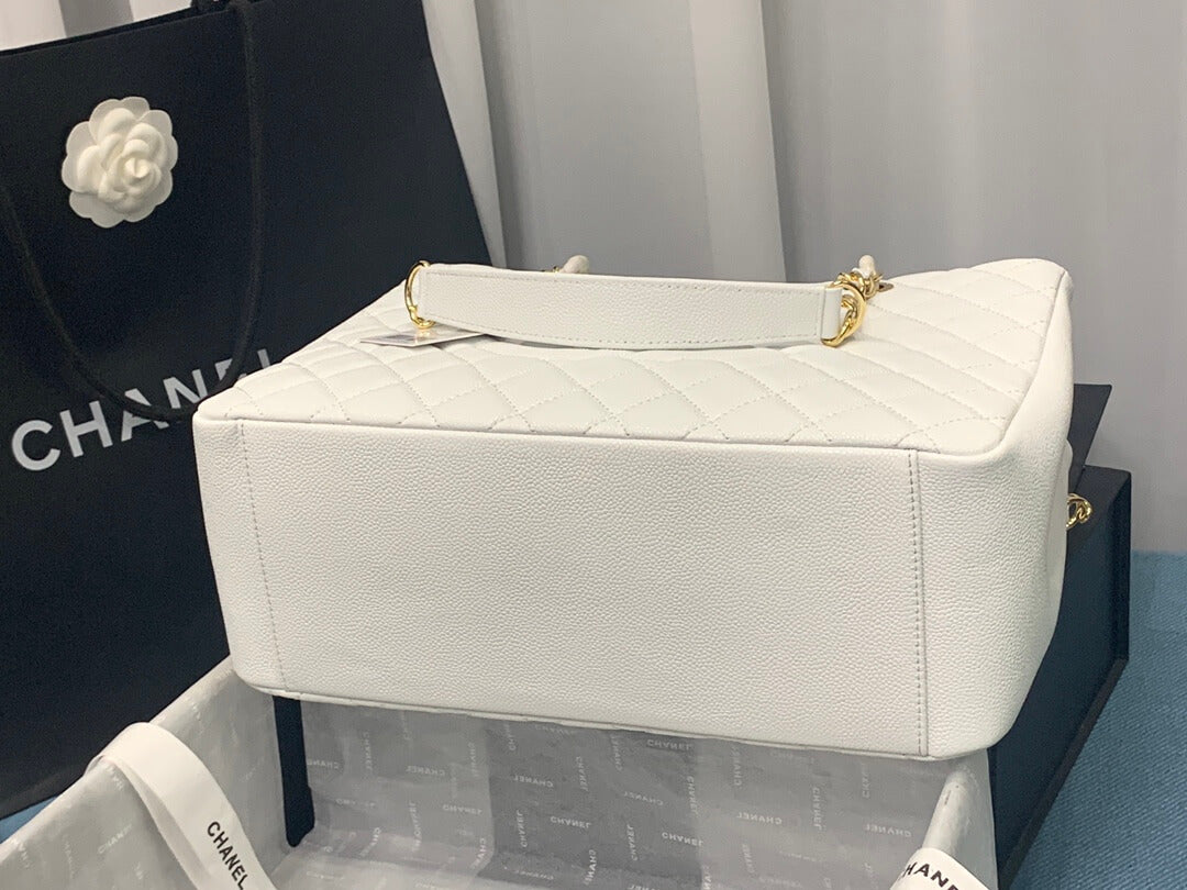 cha tote bag white caviar gold hardwre 50995