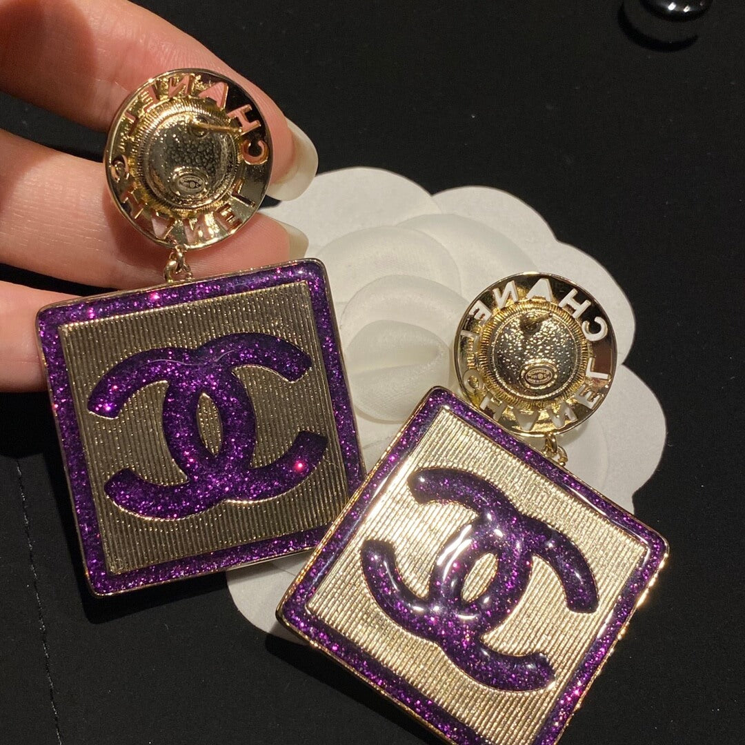 cha necklace earrings treasure sparkling purple block jewelry free shipping