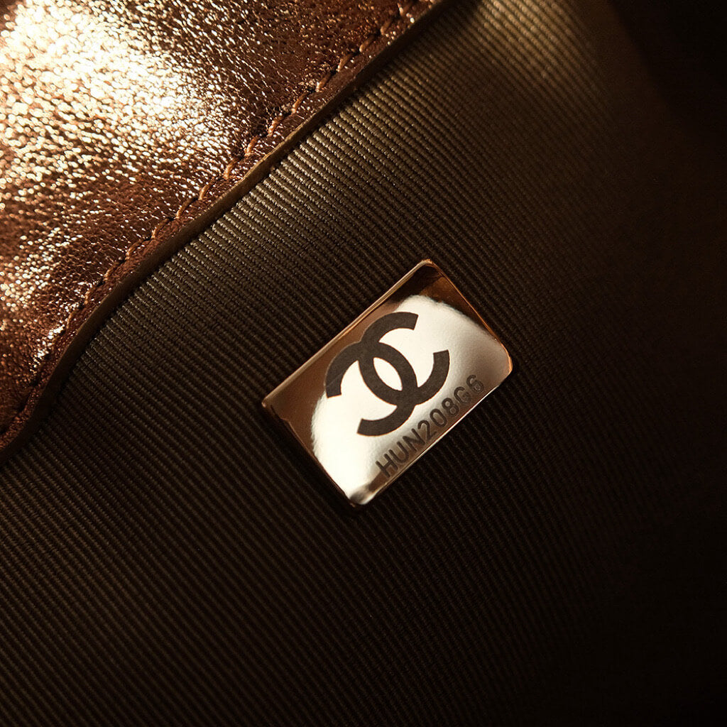 CHA 25 SMALL HANDBAG AS5293 Gold Lambskin