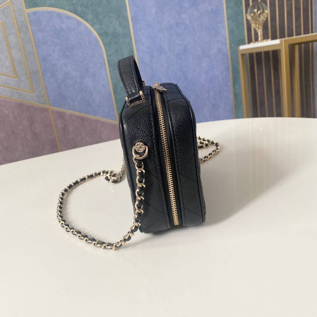 cha 3168 mini handbag shoulder bag cross body bags black lambskin camera bag